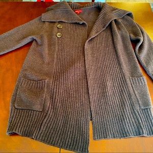 Chunky brown cable knit cross front Merona sweater